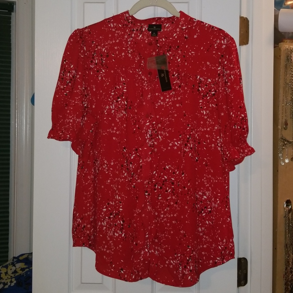 Worthington Red Career Blouse